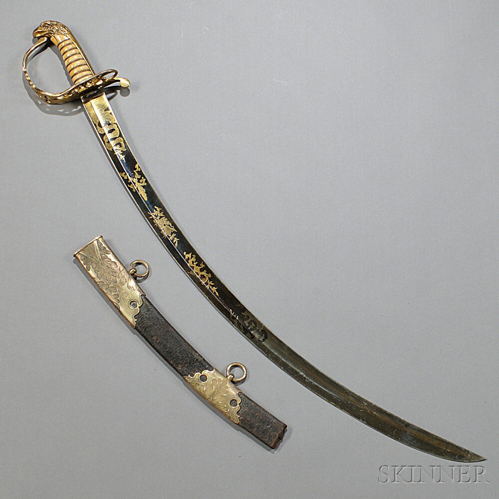 Appraisal: Eagle-pommel Sword and Partial Scabbard c early to mid- th