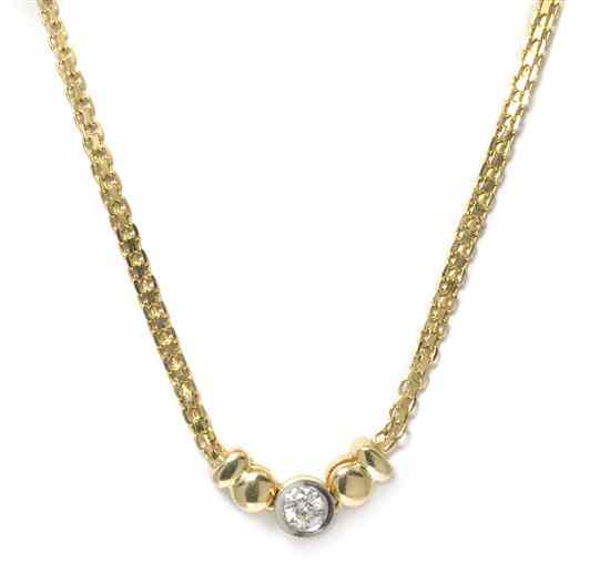 Appraisal: A Karat Yellow Gold and Diamond Necklace consisting of a