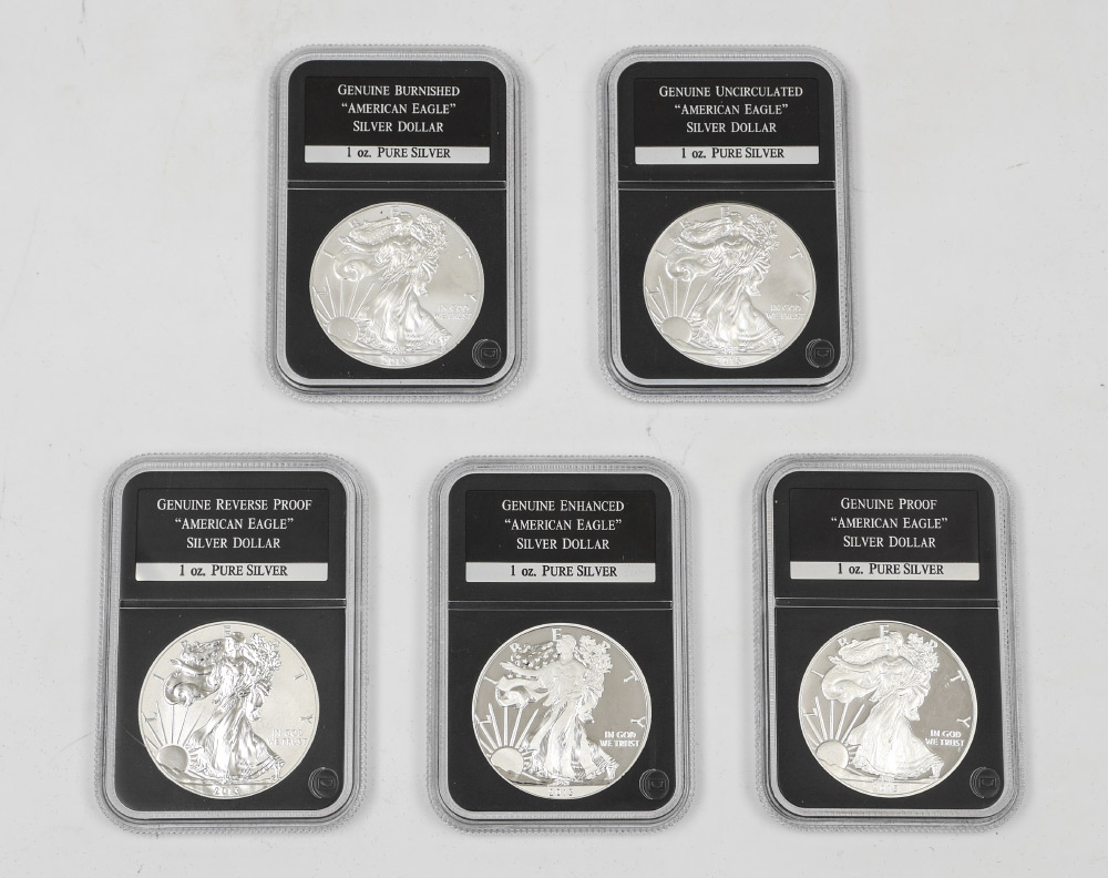 Appraisal: THE COMPLETE SET AMERICAN EAGLE SILVER DOLLARS Set of American