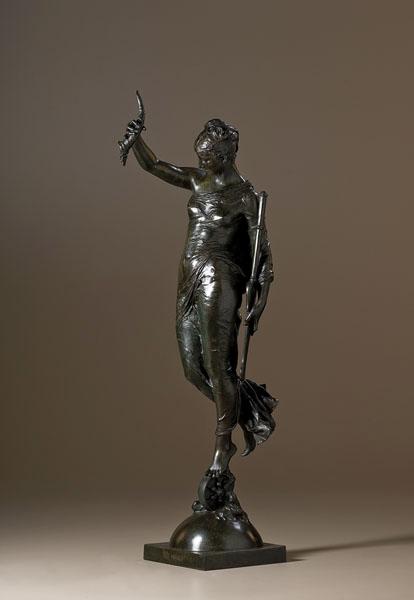 Appraisal: FORTUNE BRONZE BY AUGUSTIN EDME MOREAU-VAUTHIER French mid- th century