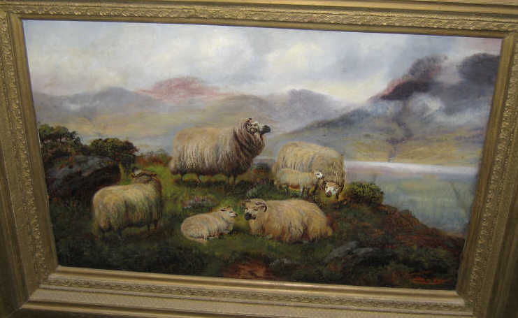 Appraisal: JOHN SHIRLEY FOX BRITISH BORN CA - Sheep in the