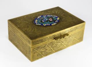 Appraisal: Chinese Cloisonne Enamel Brass Box CHINA EARLY TH CENTURY A