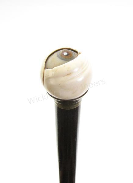 Appraisal: All Seeing Eye Cane hand carved handle with glass eye