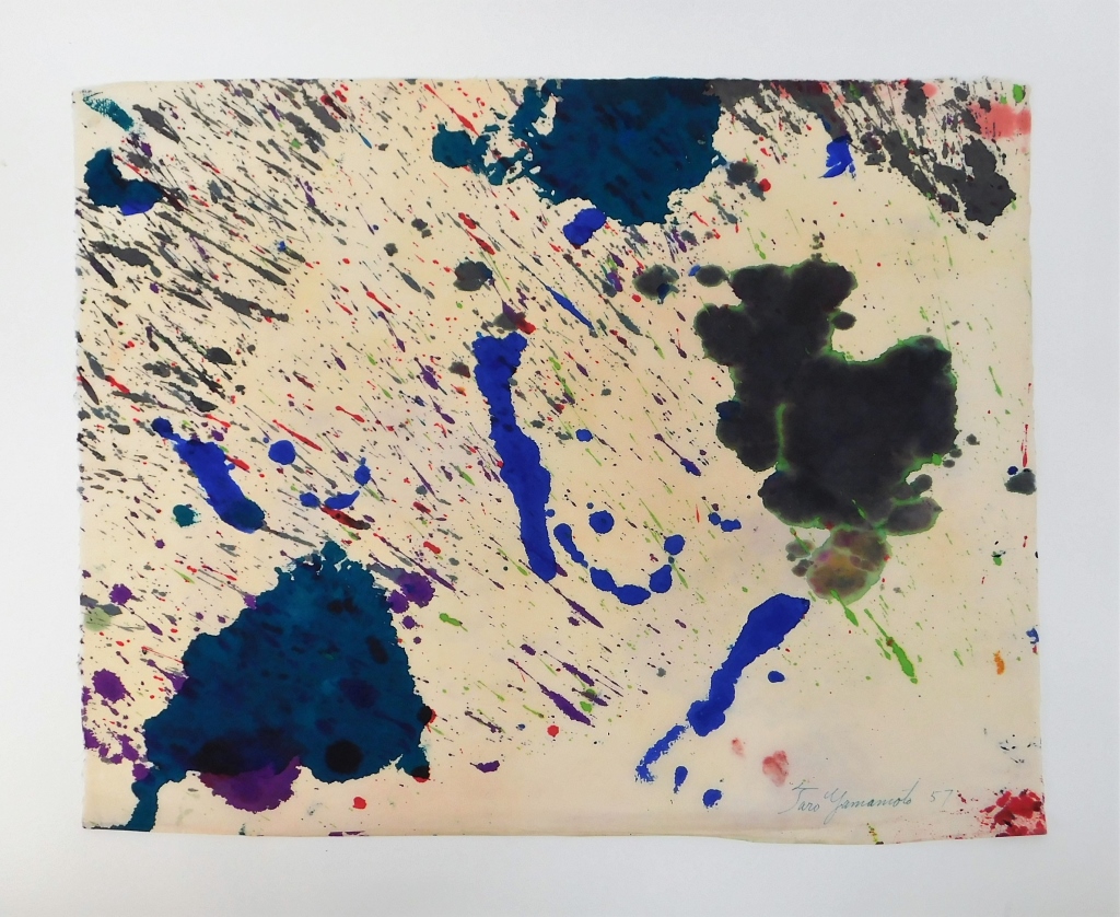 Appraisal: TARO YAMAMOTO ABSTRACT EXPRESSIONIST WC PAINTING California Connecticut New York