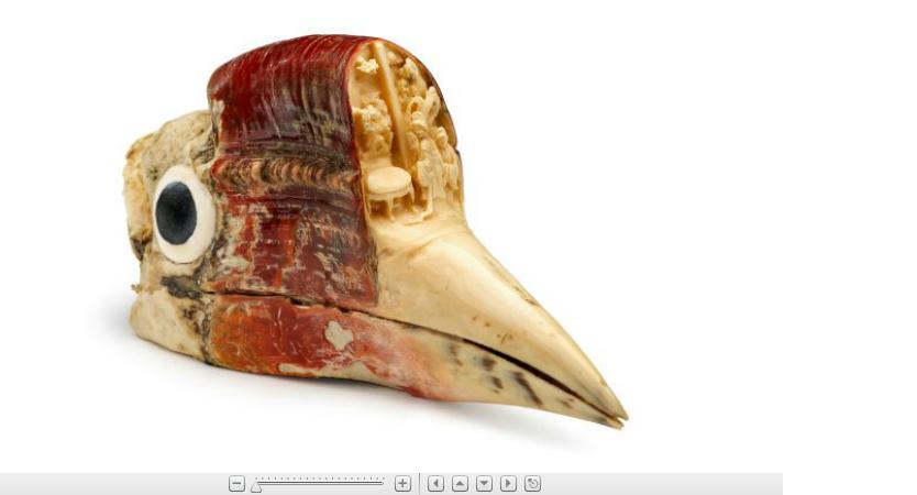 Appraisal: Chinese carved hornbill headTypical full model head crest carved in