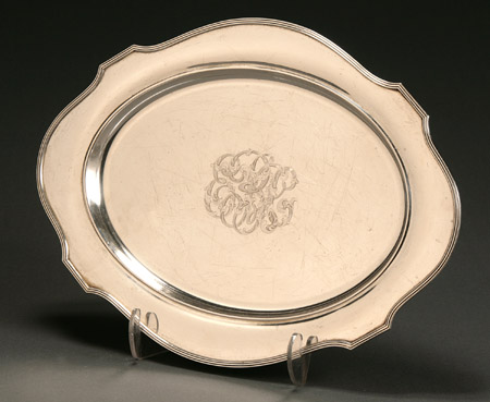 Appraisal: Gorham Sterling Tray Providence Dated Having a shaped oval form