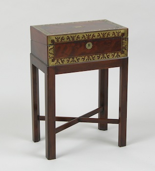 Appraisal: An Antique Lap Desk on Stand An antique lap desk