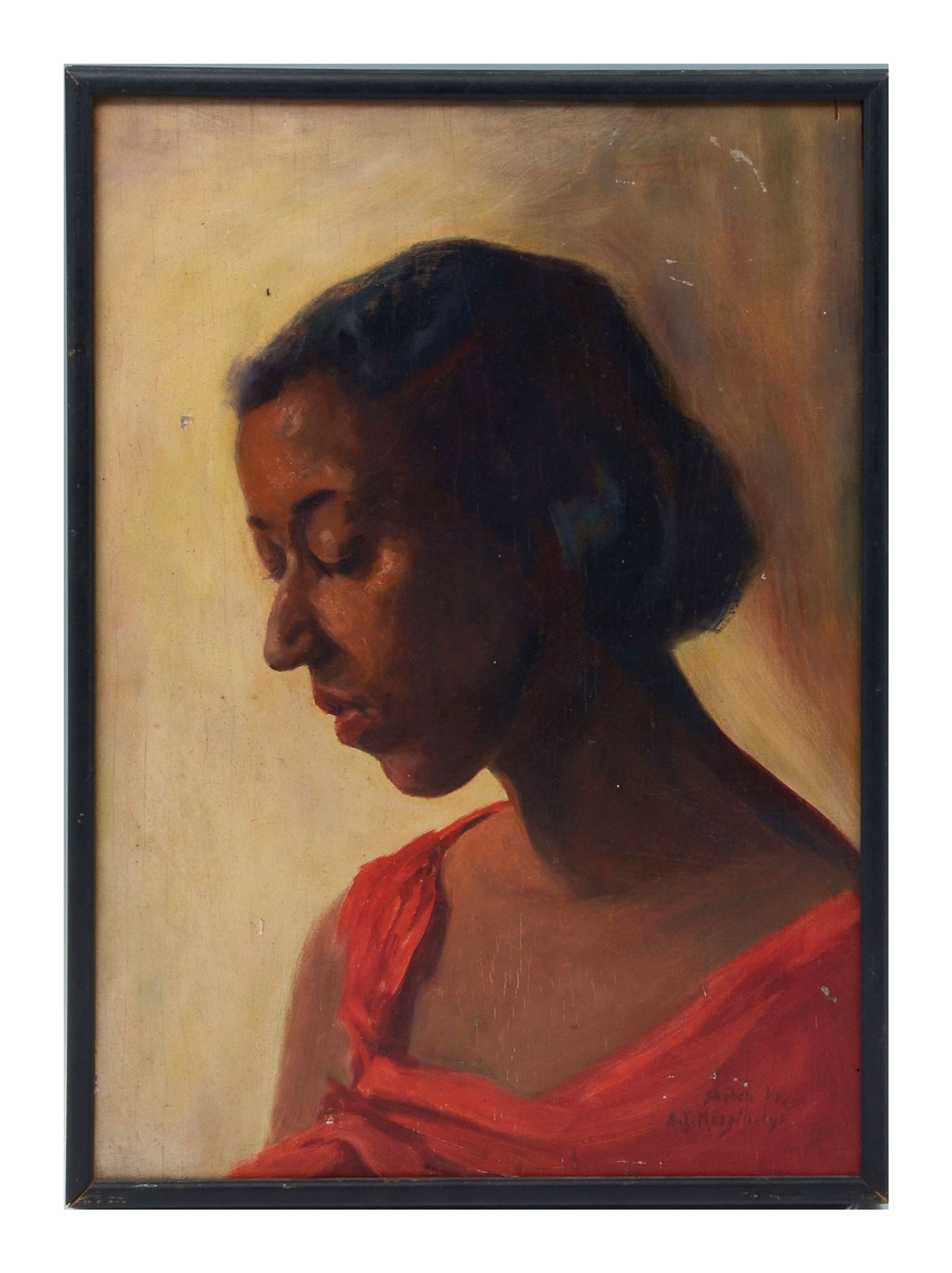 Appraisal: KESZTHELYI Alexander American - Portrait of a Young African American