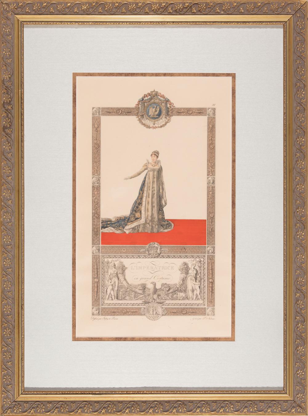 Appraisal: Pierre Audoin French - L'Imperatrice en Grand Costume c hand-colored