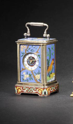 Appraisal: A late th century French silver and enamel miniature carriage