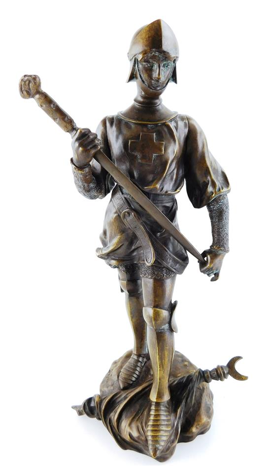 Appraisal: After Antoine Bofill French - Joan of Arc bronze sculpture