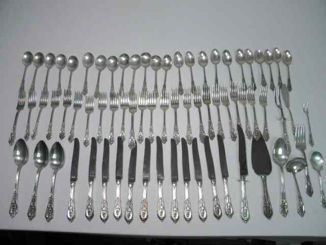 Appraisal: Wallace sterling silver flatware service for twelve ''Rose Point'' pattern