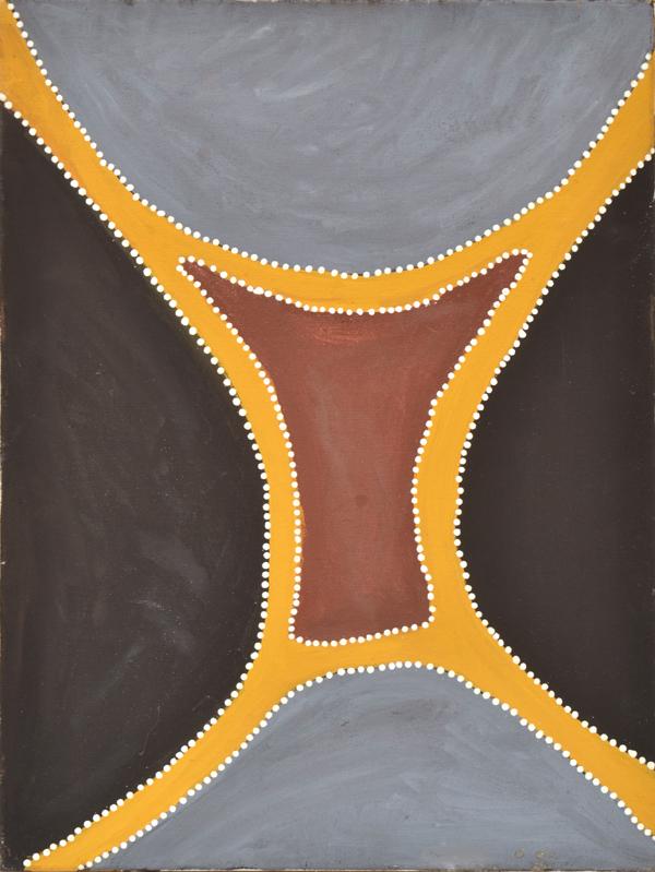 Appraisal: GEORGE TJANGALA WALLABY - Artists Country natural earth pigments on