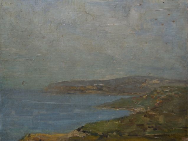 Appraisal: James Muir Auld - Coastal Landscape oil on card signed