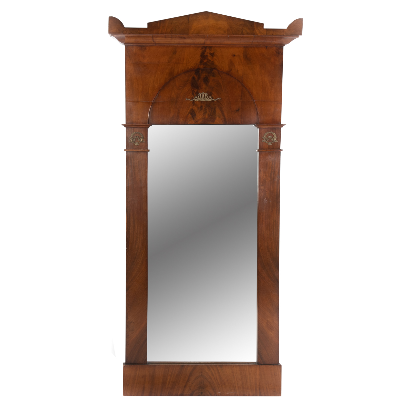 Appraisal: BIEDERMEIER WALNUT DRESSING MIRROR Circa s with gilt metal mounts