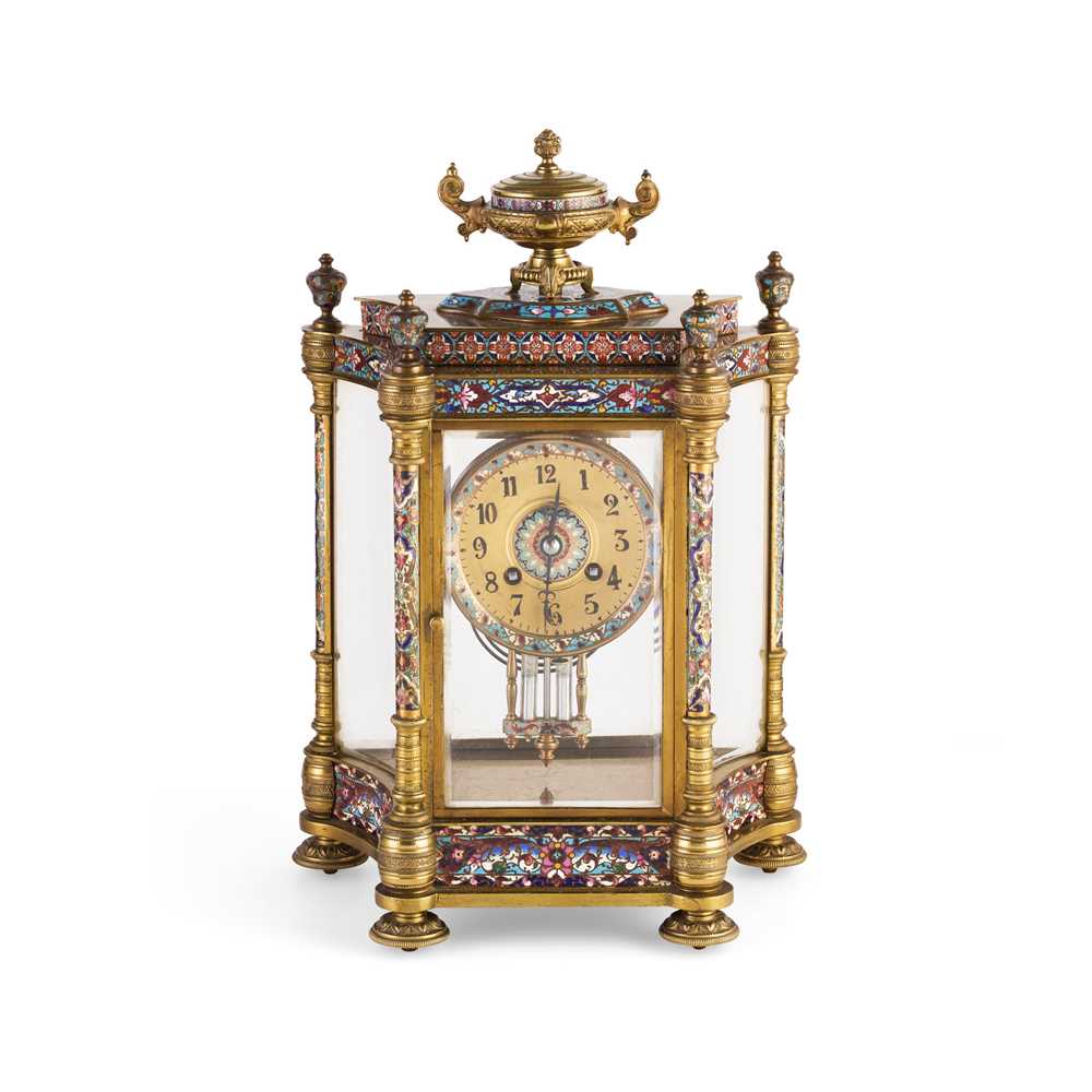 Appraisal: FRENCH CLOISONN AND GILT BRASS MANTEL CLOCK TH CENTURY the