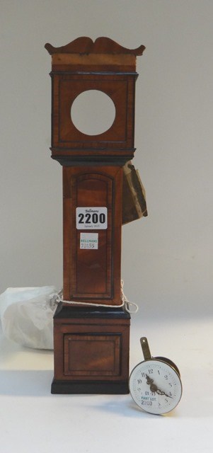 Appraisal: A miniature mahogany cased grandfather clock with single train movement