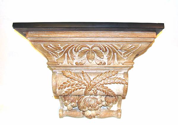 Appraisal: A Regency style carved oak and slate wall bracket height