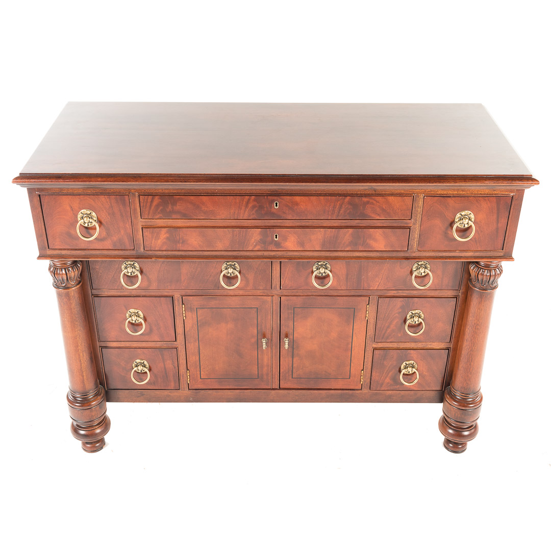 Appraisal: Henredon Regency style mahogany buffet th century flat top with