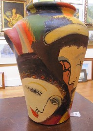 Appraisal: MARLENE O BREE PAINTED CERAMIC POT