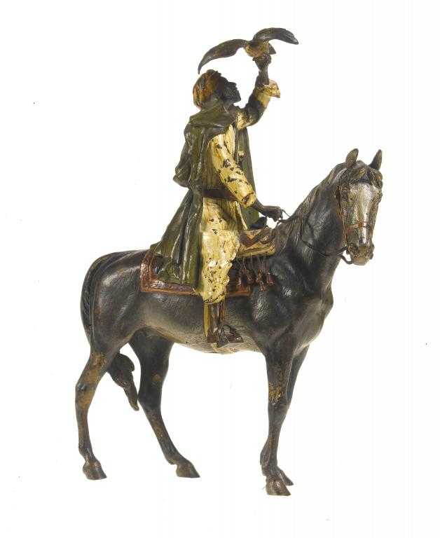 Appraisal: AN AUSTRIAN COLD PAINTED BRONZE MODEL OF A MOUNTED ARAB