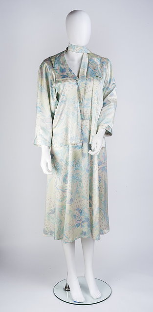 Appraisal: A Caroline Charles patterned silk dress in pastel colours with