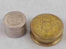 Appraisal: A French hallmarked silver pyx cm and an Italian silver