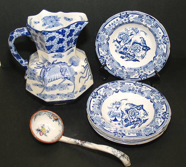 Appraisal: A group of Ashworth Mason's transfer printed blue and white