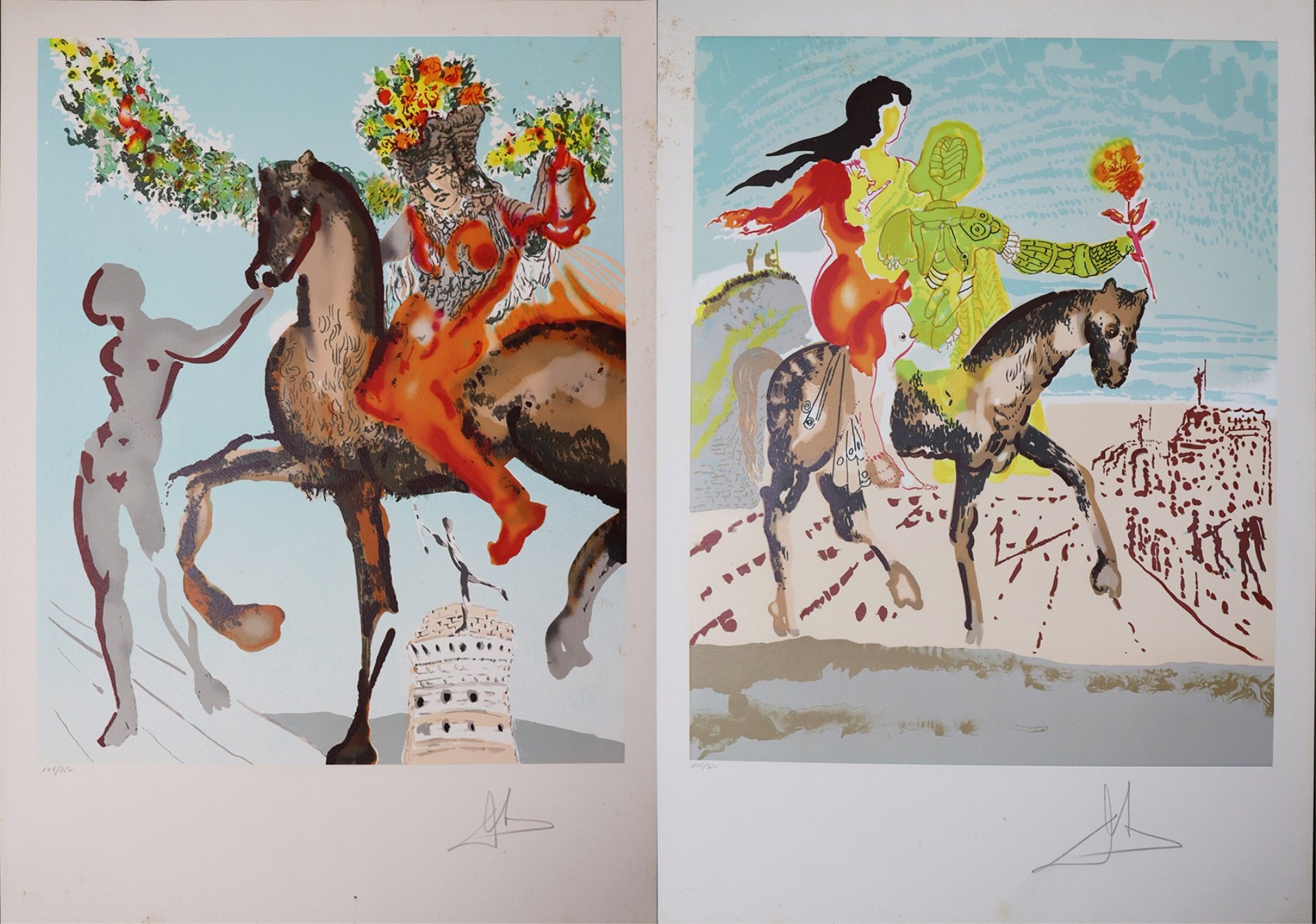 Appraisal: SALVADOR DALI SPANISH - Pair of Lithographs from Dali's New