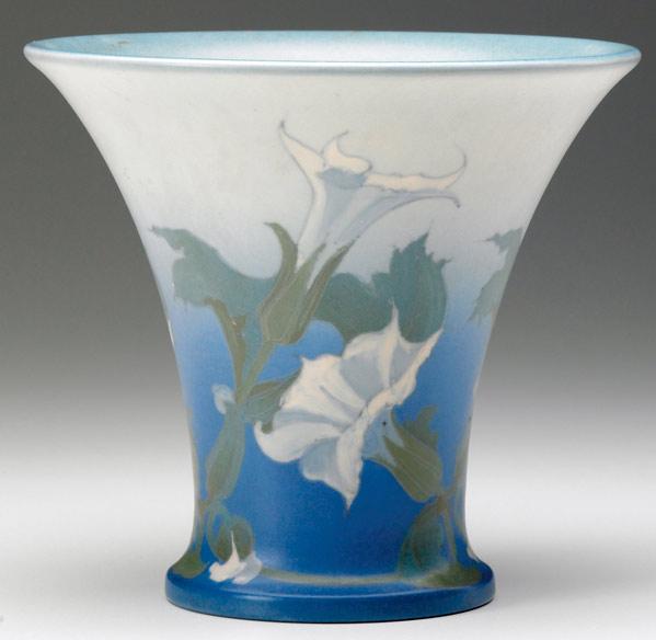 Appraisal: ROOKWOOD Vellum vase painted by Fred Rothenbusch with white petunias