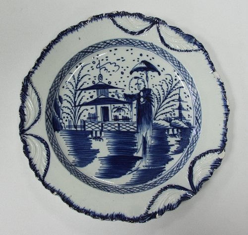 Appraisal: A blue and white pearlware plate circa decorated a Chinaman