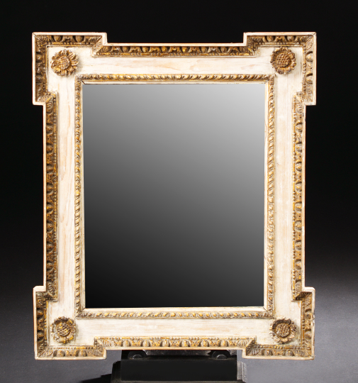 Appraisal: Italian Carved and Stripped Giltwood Earred Looking Glass in the