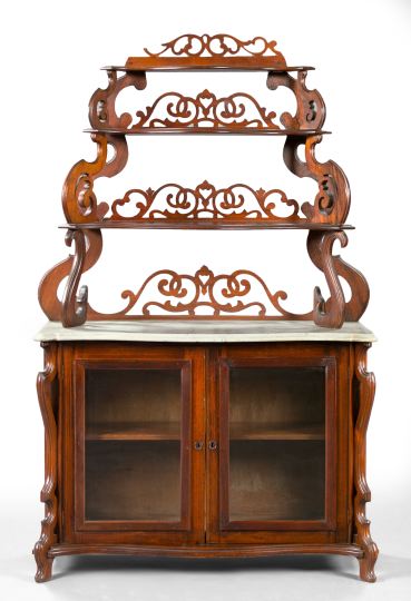 Appraisal: American Rococo Revival Faux-Rosewood Walnut Etagere third quarter th century