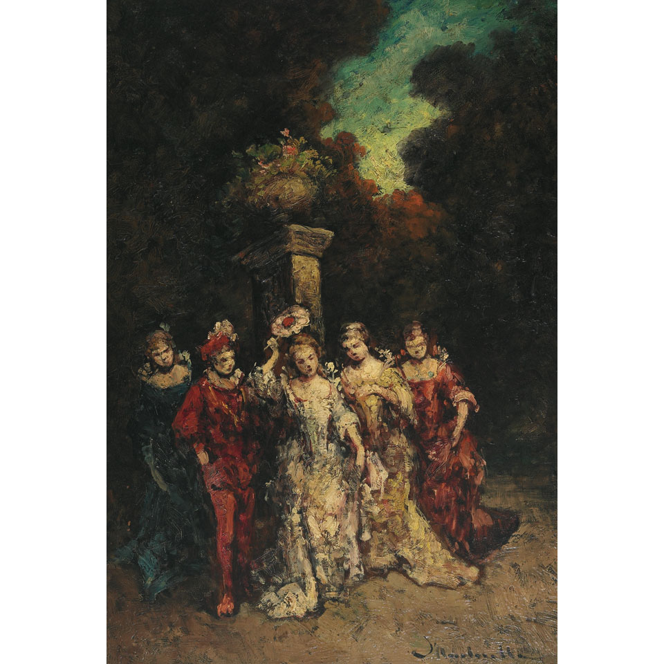 Appraisal: Adolphe Joseph Thomas Monticelli - French FIGURES IN FRONT OF