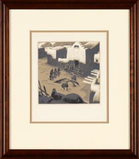 Appraisal: Eagle Ceremony Tesuque Pueblo by Gustave Baumann Gustave Baumann -