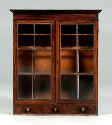 Appraisal: Georgian mahogany hanging cabinet two glazed doors opening to shelved