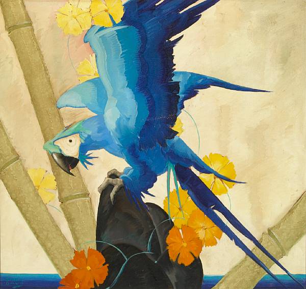 Appraisal: Stark Davis American - Blue Parrot signed 'Stark Davis' lower