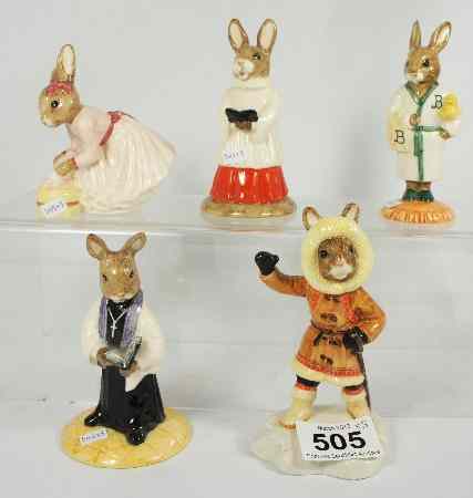 Appraisal: Royal Doulton Bunnykins Figures Eskimo DB Ballerina DB Bathtime DB