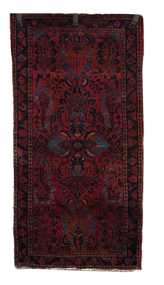 Appraisal: ORIENTAL RUG SAROUK MAT ' x ' '' Traditional floral