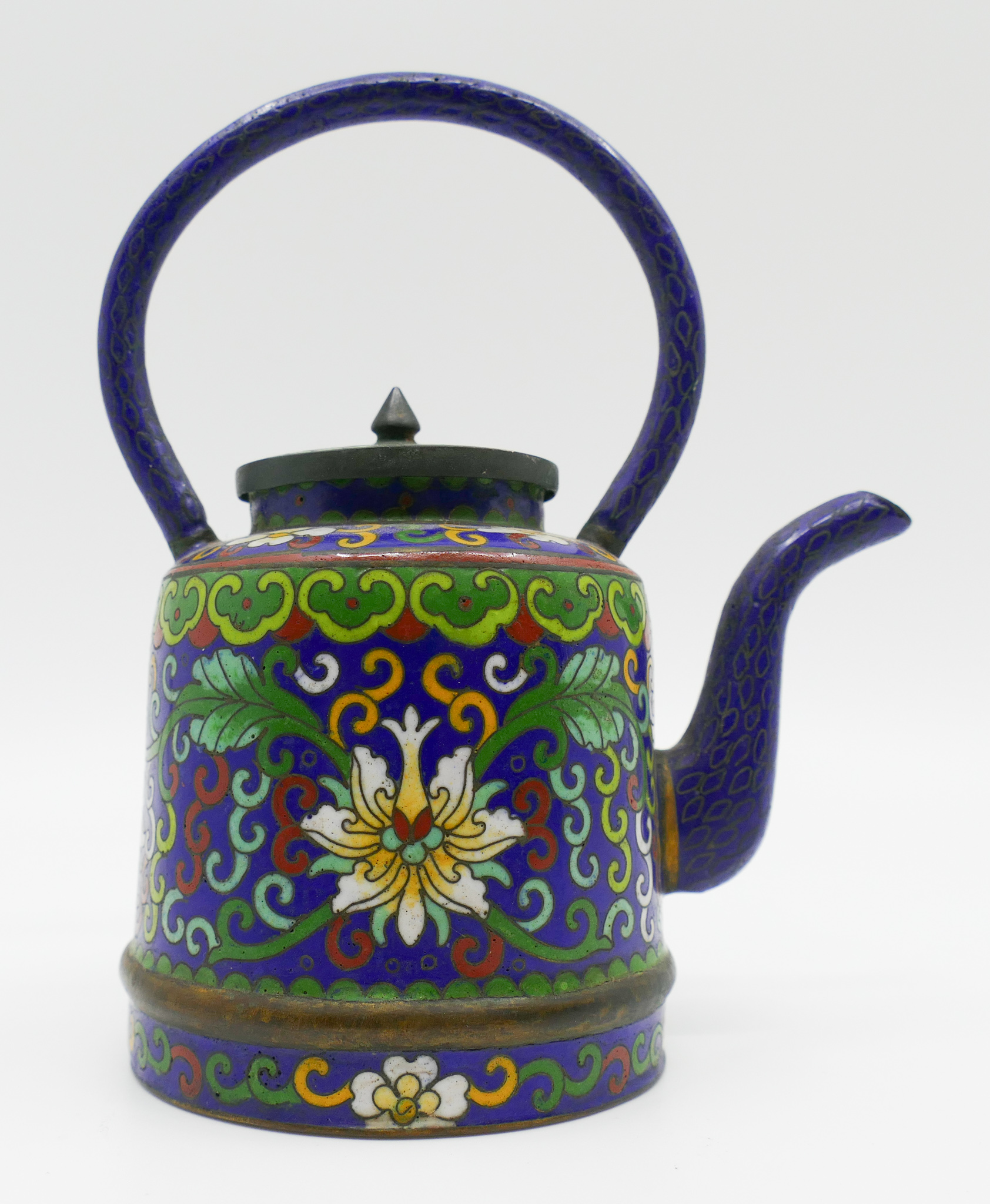 Appraisal: Old Chinese Cloisonne Lotus Teapot ''