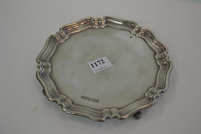 Appraisal: STERLING SILVER TEAPOT FOUR FOOTED TRAY