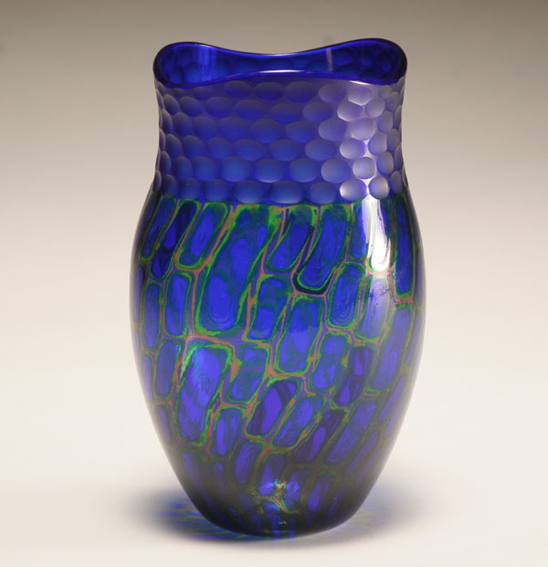 Appraisal: Adriano dalla Valentina for Ogetti art glass vase Vertical bands