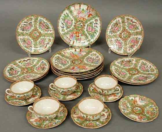 Appraisal: Collection of Rose Medallion c - plates plates saucers cups