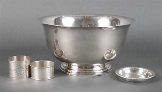 Appraisal: American Revere style sterling silver bowl Manchester together with two