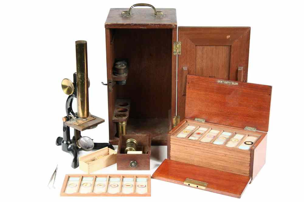 Appraisal: MICROSCOPE - Early th c boxed Bausch Lomb Optical Co