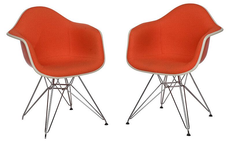 Appraisal: Pair Eames Herman Miller Fiberglass Armchairs each with molded mark