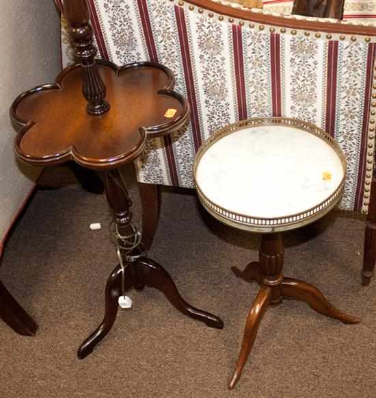 Appraisal: Regency style mahogany marble top plant stand with brass gallery