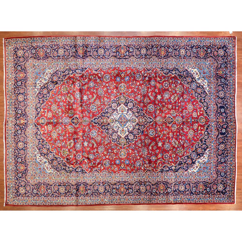 Appraisal: Kashan Carpet Persia x Fourth quarter- th century hand-knotted wool