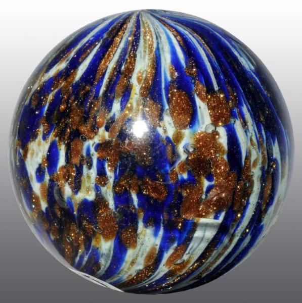 Appraisal: Onionskin Lutz Marble Description Extremely rare size Colors of cobalt