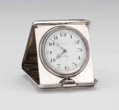 Appraisal: Tiffany Sterling Travel Clock A very nice Tiffany Co travel